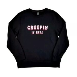 City Streets Sweatshirt Adult XXL Horror Halloween Creepin It Real Graphic